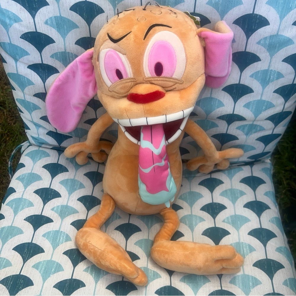 Kidrobot Ren & Stimpy Shake Action Plush Hug Me Toy 19” Shake Action